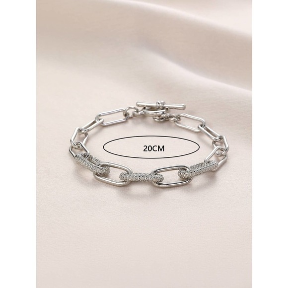 Rhinestone crystal chunky Chain Bracelet gold - Picture 4 of 8